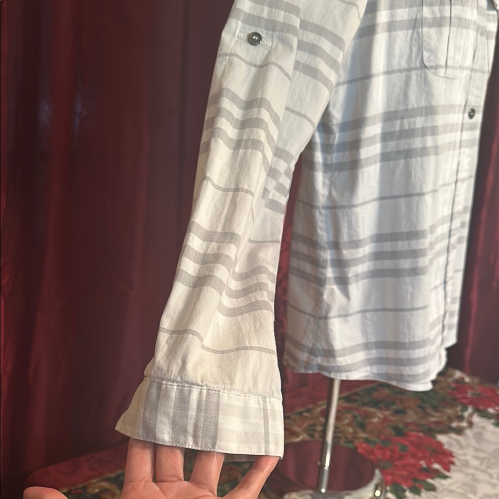 Burberry Gray and White Button Down Shirt - Picture 4 of 6
